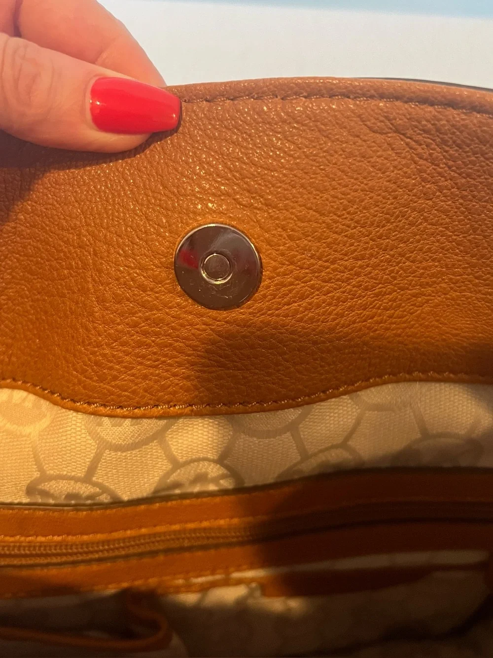Michael Kors Hamilton Large Leather Satchel Luggage Brown Lock Key Shoulder Bag